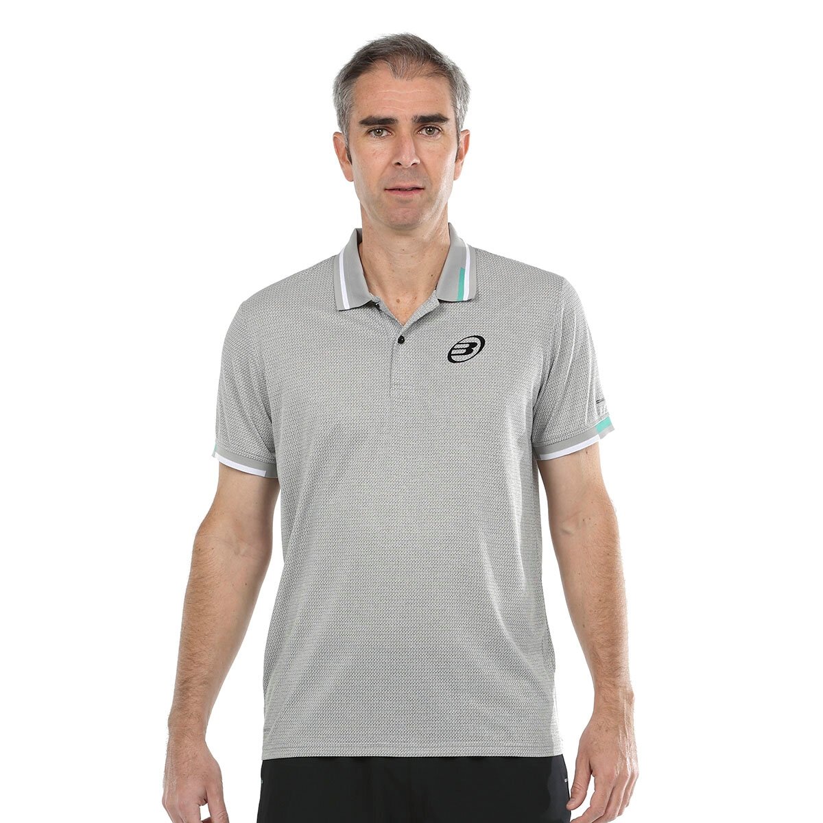 Maceo Polo 202 Gris Claro Tej Bicolor Padel tshirt p